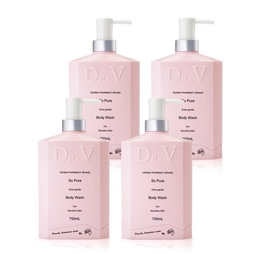 【澳洲Dr. V 】專業級配方-純淨溫和沐浴乳-( 4入組-750ml/瓶)
