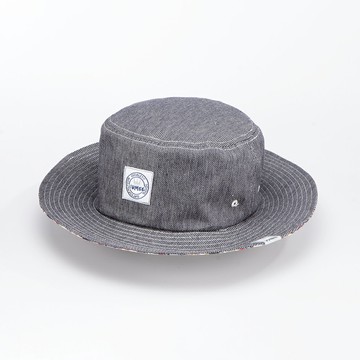 JUMEE -DENIM-牛仔色/格紋 平頭寬簷帽 附口袋 限量款