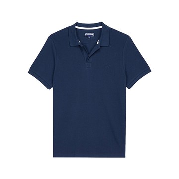 Palatin 素色有機棉珠地布 Polo 衫（海軍藍、L）