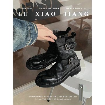 羊皮版！夏季薄款馬丁靴女款2024新款英倫風顯腳小軟皮黑色短靴子