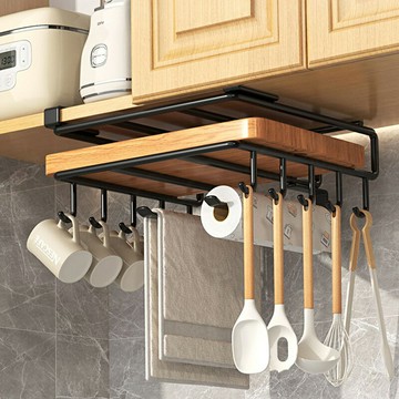 櫥櫃下掛不鏽鋼置物架 砧板架 紙巾架 鍋蓋架 餐具架 廚房用品收納架 置物架 瀝水架【ZC0406】《約翰家庭百貨