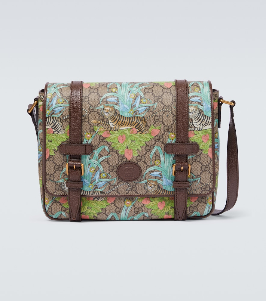 Tiger-print GG Supreme messenger bag