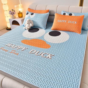 乳膠涼席三件套冰絲夏涼席子折疊可水洗空調軟席家用夏季夏天裸睡