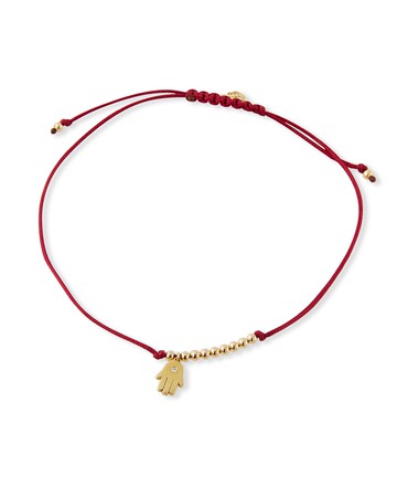 Diamond Hamsa Pull-Cord Bracelet