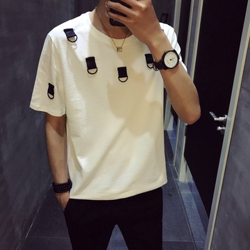 FINDSENSE H1 2018 夏季 新款 個性簡約 休閒 T恤中袖 五分袖 潮流 時尚 男 上衣