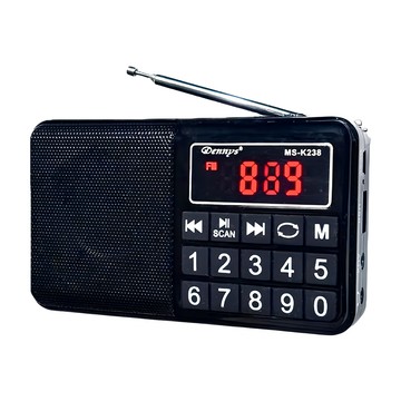 Dennys 丹尼斯 USB SD FM MP3隨身大字鍵插卡喇叭  MS-K238  爵士黑