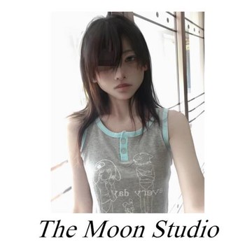 Y2K千禧宅女日常水藍背心女亞萌感軟妹T恤二次元朋克上衣澀谷辣妹