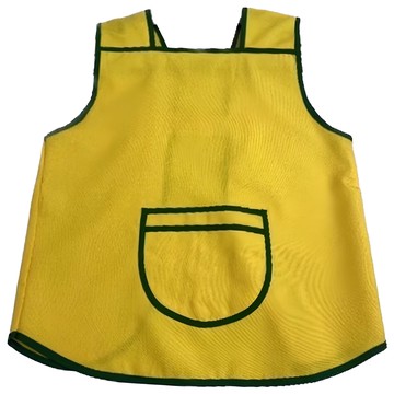 雙線口袋造型兜 - 輕便圍兜  亮黃拼色雙線  1件