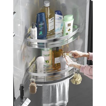 日本進口MUJIE免打孔衛生間浴室三角置物架壁掛式廁所洗手間洗澡