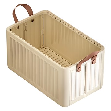 SHCJ 生活采家 可折疊衣物整理堆疊收納籃 無蓋無格 奶油白  小號  1個