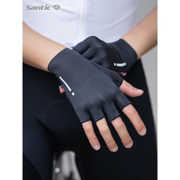santic森地客春夏季一體掌式騎行手套公路自行車騎行短指手套男女