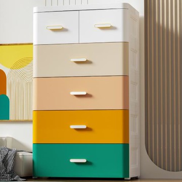 加厚大號抽屜式收納柜家用拼色多層儲物柜客廳臥室衣物雜物整理箱