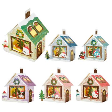 小禮堂 Sanrio 三麗鷗 造型聖誕卡片 (房屋 聖誕星願) Kitty 大耳狗 酷洛米