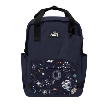 Grinstant混搭可拆組式15.6吋後背包 - 冒險系列 (海軍藍配星球)