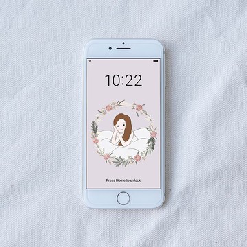 客製化手機桌布 | 結婚紀念 似顏繪