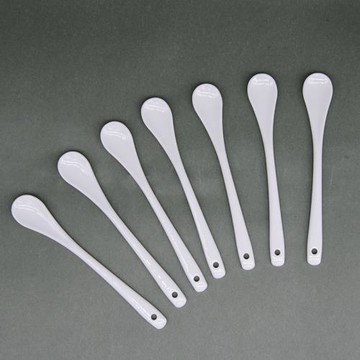 網紅咖啡勺新品骨質瓷彎調味攪拌棒簡約純白直柄湯匙調羹勺子