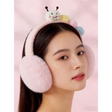 可愛卡通毛毛蟲耳罩女學生秋冬季保暖耳套防寒防凍耳護耳朵可折疊