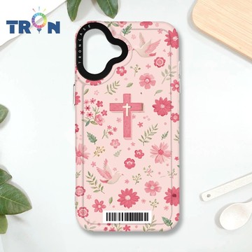 TRON IPHONE 16 PLUS 十字架粉色系 防摔 MAGSAFE 磁吸 太空載具殼 透白 手機殼