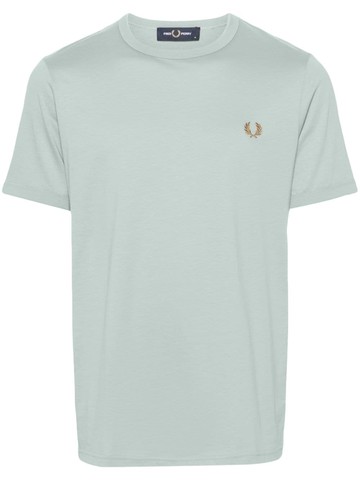 Fred Perry - logo-embroidered cotton T-shirt - men - Cotton - XL - Green