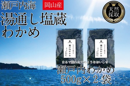 湯通し塩蔵 瀬戸内 わかめ 500g×2袋