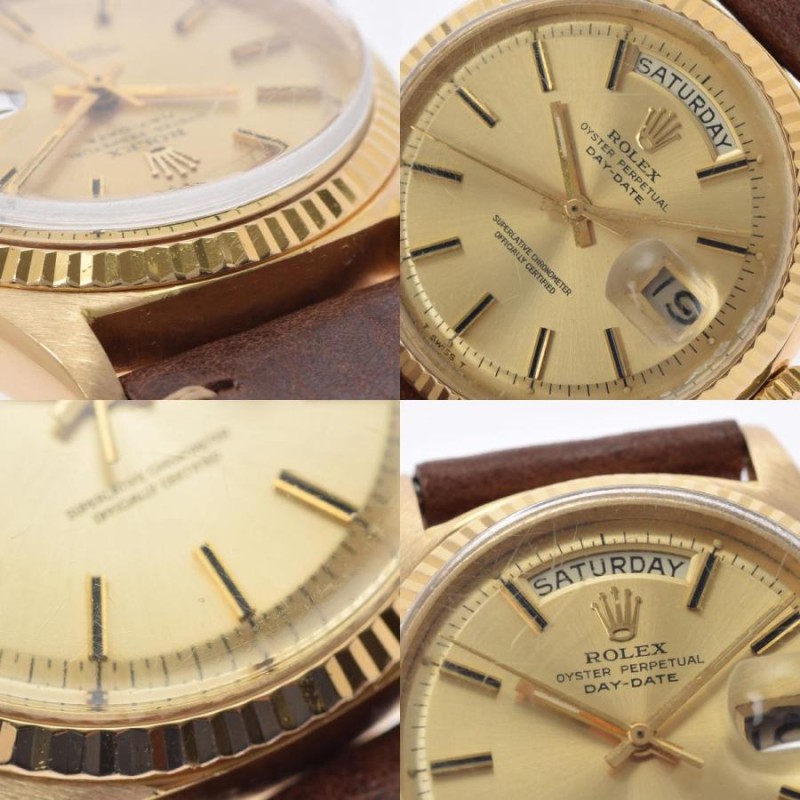 ROLEX ロレックス デイデイト アンティーク 1803 メンズ YG/革 腕時計 ...