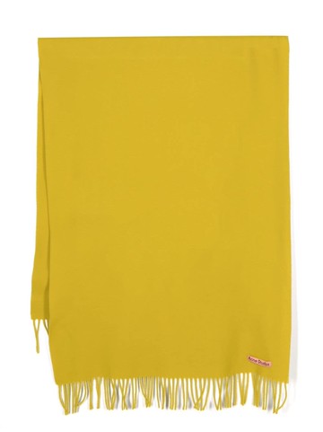 Acne Studios - fringed-edge wool scarf - unisex - Wool - One Size - Yellow
