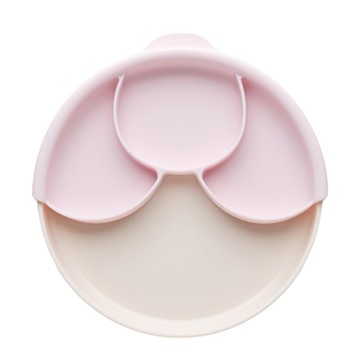 miniware 天然聚乳酸分隔餐盤組 內含3件組  麵包盤 + 矽膠分隔盤 + 防滑吸盤  香草棉花糖  1組