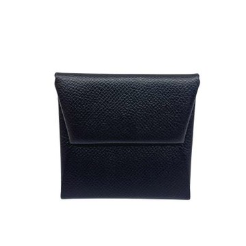 二手品 HERMES 愛馬仕八五成新 經典BASTIA黑色EPSOM零錢包