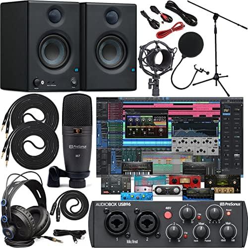 Presonus AudioBox 96 Studio Audio Interface with Creative Software Kit and Studio Bundle and Eris E3.5 BT Pair Studio Bluetooth Mo