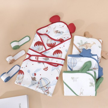 嬰幼兒抱被春秋加棉柔軟親膚產房繈褓巾幼兒洗澡抱單母嬰用品批發鑫弘-萌寶童裝可開發票