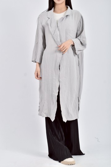 (2XL) ploy lulu質感棉質七分袖灰色罩衫