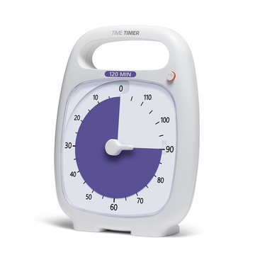 [5美國直購] Time Timer PLUS 手提式視覺倒數計時器 120分鐘-白色 用於教室辦公室家庭學校 靜音操作