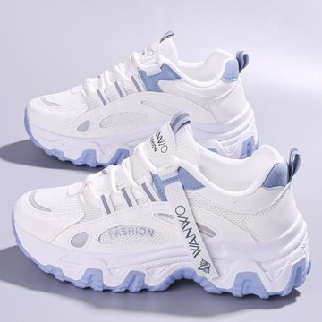 女生鞋子2024新款老爹鞋春秋季初中生跑步鞋休閑運動鞋百搭學生鞋