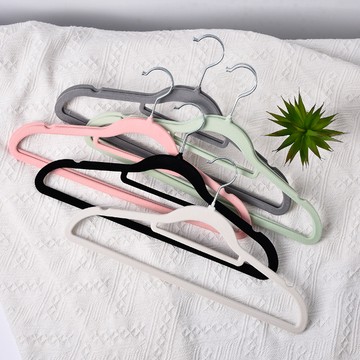 收納職人 無痕防滑42cm植絨衣架200入_(5色任選) - 極致灰