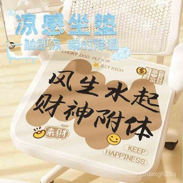 臺灣🚍8H出🉑夏季卡通冰絲坐墊辦公室透氣涼墊椅墊學生久坐防滑椅子墊可定製
