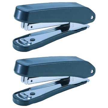 PLUS 台灣普樂士 PS-10E訂書機 黑灰 人體工學設計 輕巧便攜 辦公居家皆適用  2入