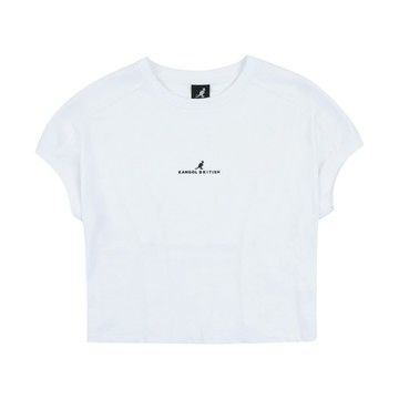 KANGOL 短T 白色 時尚 修身 短袖 上衣 女 6622100300