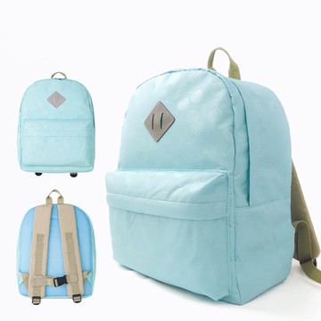 日本 ZOOLAND - [潑水加工]童趣大容量減壓上學背包-水藍低調櫻桃 (35x26x14cm)