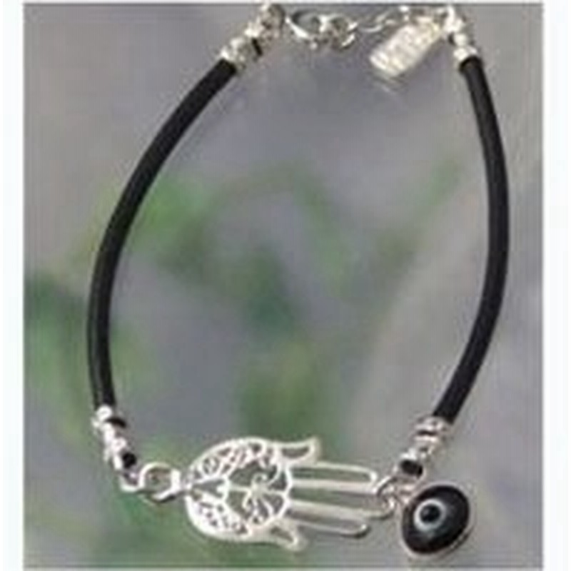 One Of A Kind ワンオブアカインド 革紐 ブレスレットhamsa Eye Bhe31 Bk Silver 通販 Lineポイント最大0 5 Get Lineショッピング