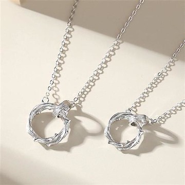 【巴黎精品】現貨+預購 頂級925純銀項鍊鎖骨鏈情人節禮物情侶對鍊配件-荊棘莫比烏斯情侶項鍊2款a1kp4