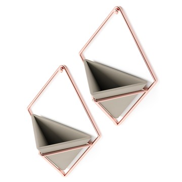 UMBRA 壁掛式雅緻花盆  米色/銅色  200 x 120 x 90 mm  2個