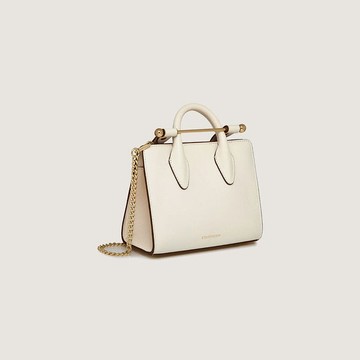 Strathberry - Nano Tote - Top Handle Leather Mini Tote Bag - Cream