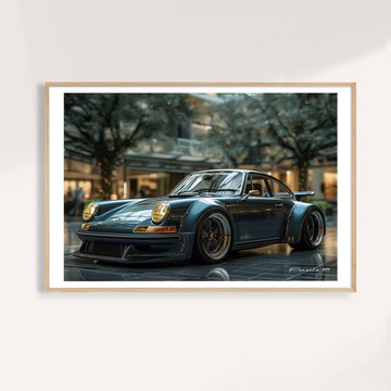靜藍序章 Urban Sonata / 經典跑車藝術掛畫 畫芯 海報