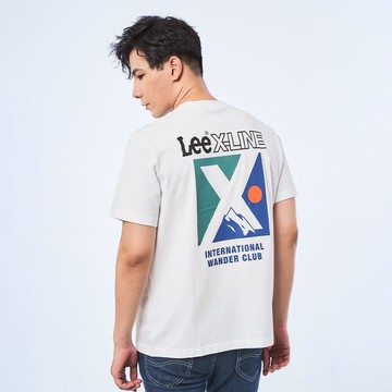 Lee 男款 寬鬆版 方框流浪山峰 短袖T恤 | X-LINE