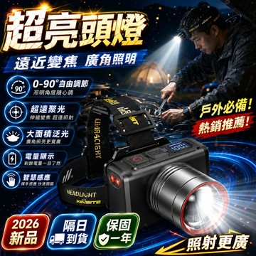 2026新款 戶外頭燈 強光頭燈 充電頭燈 感應頭燈 變焦頭燈 高亮頭燈 雷射頭燈 長續航頭燈 LED頭燈 工作頭燈