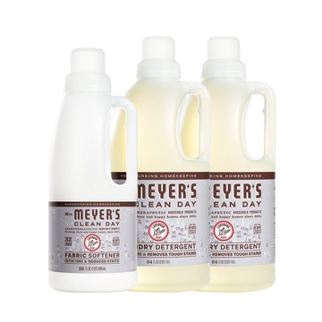 Mrs. Meyer's梅耶夫人 薰衣草香氛濃縮洗衣精x2+柔軟精x1