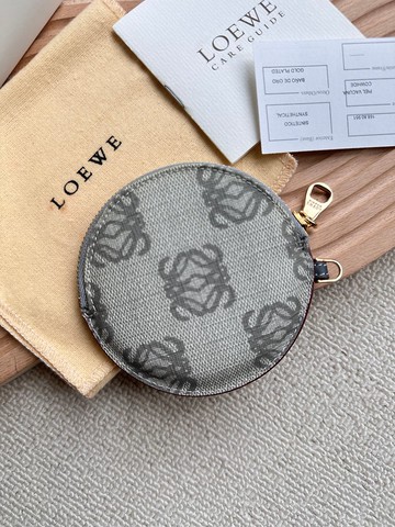 中古Vintage Loewe 灰色圓形餅乾零錢包