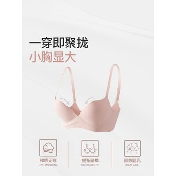 都市麗人夏季薄款內衣女小胸聚攏顯大無痕隱形收副乳防下垂文胸罩