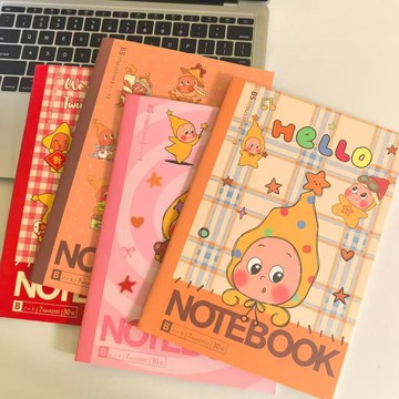 【治癒係卡通星星人】文具組 筆記本 橫綫本 高顔值 少女心 學生日記本 創意記事本 星星人文具 筆記 記事本 空白筆記本