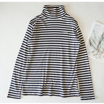 日系人氣女士運動休閑秋款半高領拉鏈套頭長袖T恤打底衫T003